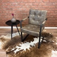 Leder Esszimmersessel mit Arm – Chesterfield