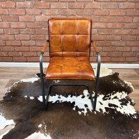 Büffelleder Esszimmerstuhl mit Arm – Chesterfield