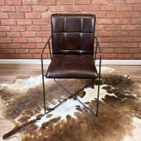 Vintage Leder Esszimmerstuhl mit Armlehne –...